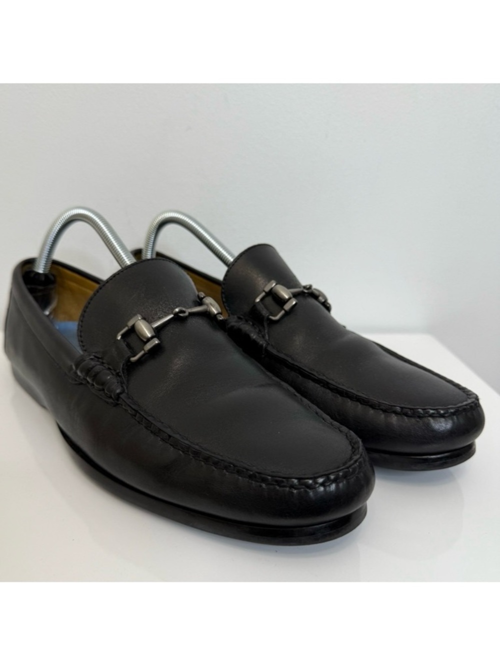 Peter Millar Black Leather Horse Bit Driving Loafer Shoe Men 8.5 Dress Shoe Moc